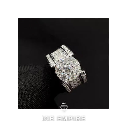 Iced Out 925 Silver Moissanite Ring