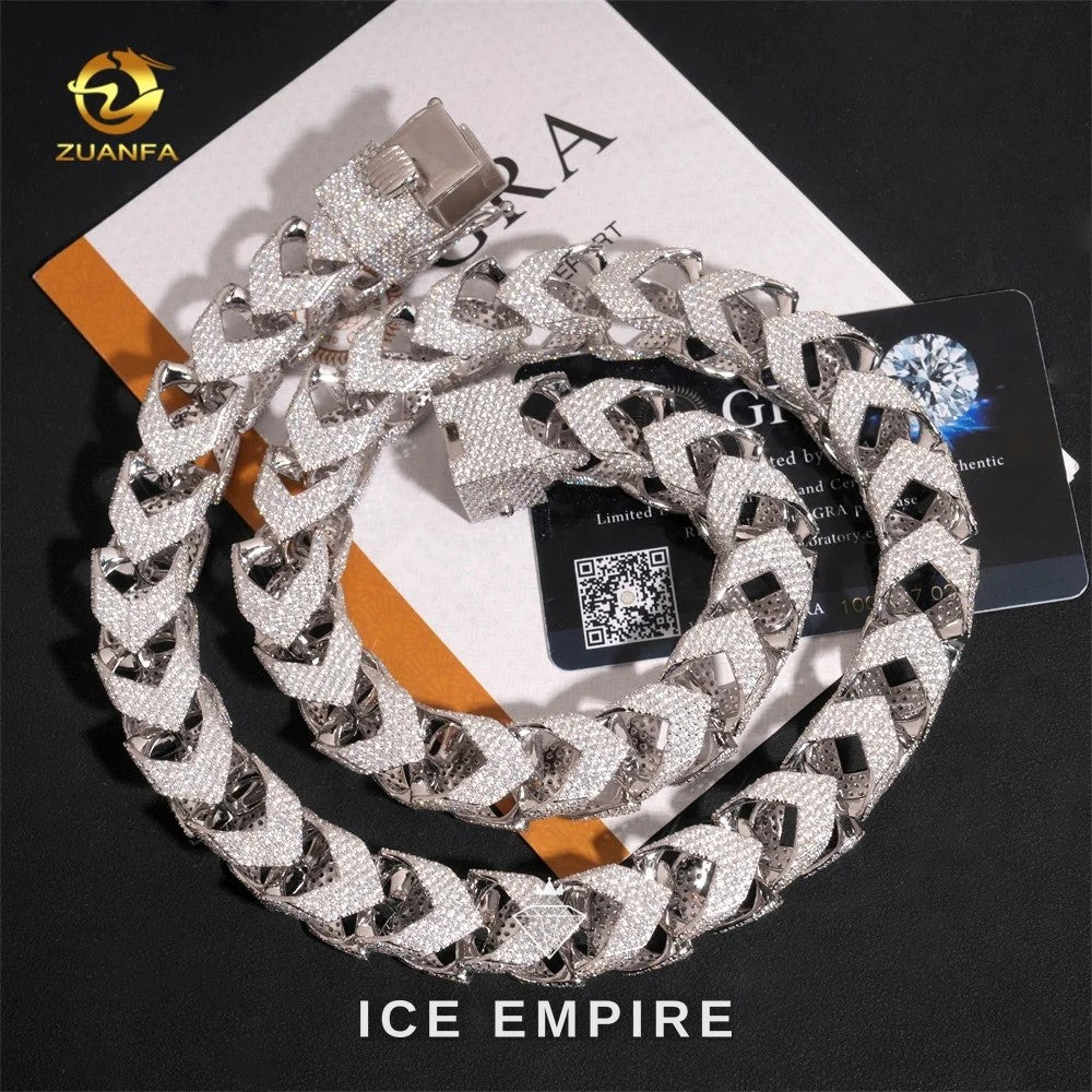 Iced Out Rose Gold Plated Moissanite Cuban Chain