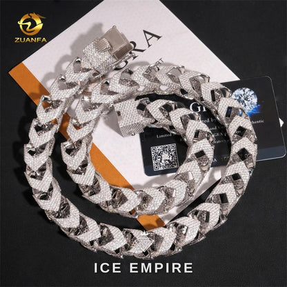 Iced Out Rose Gold Plated Moissanite Cuban Chain