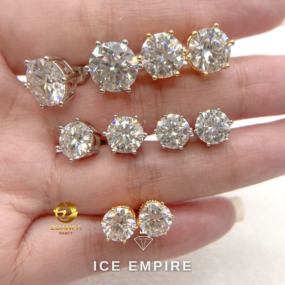 Iced Out 925 Silver Moissanite Earrings