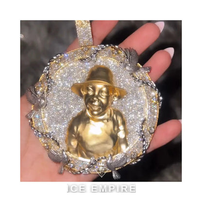 Iced Out Rose Gold Plated Moissanite Pendant