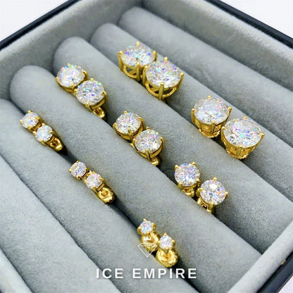 Iced Out Rose Gold Plated Moissanite Stud Earrings
