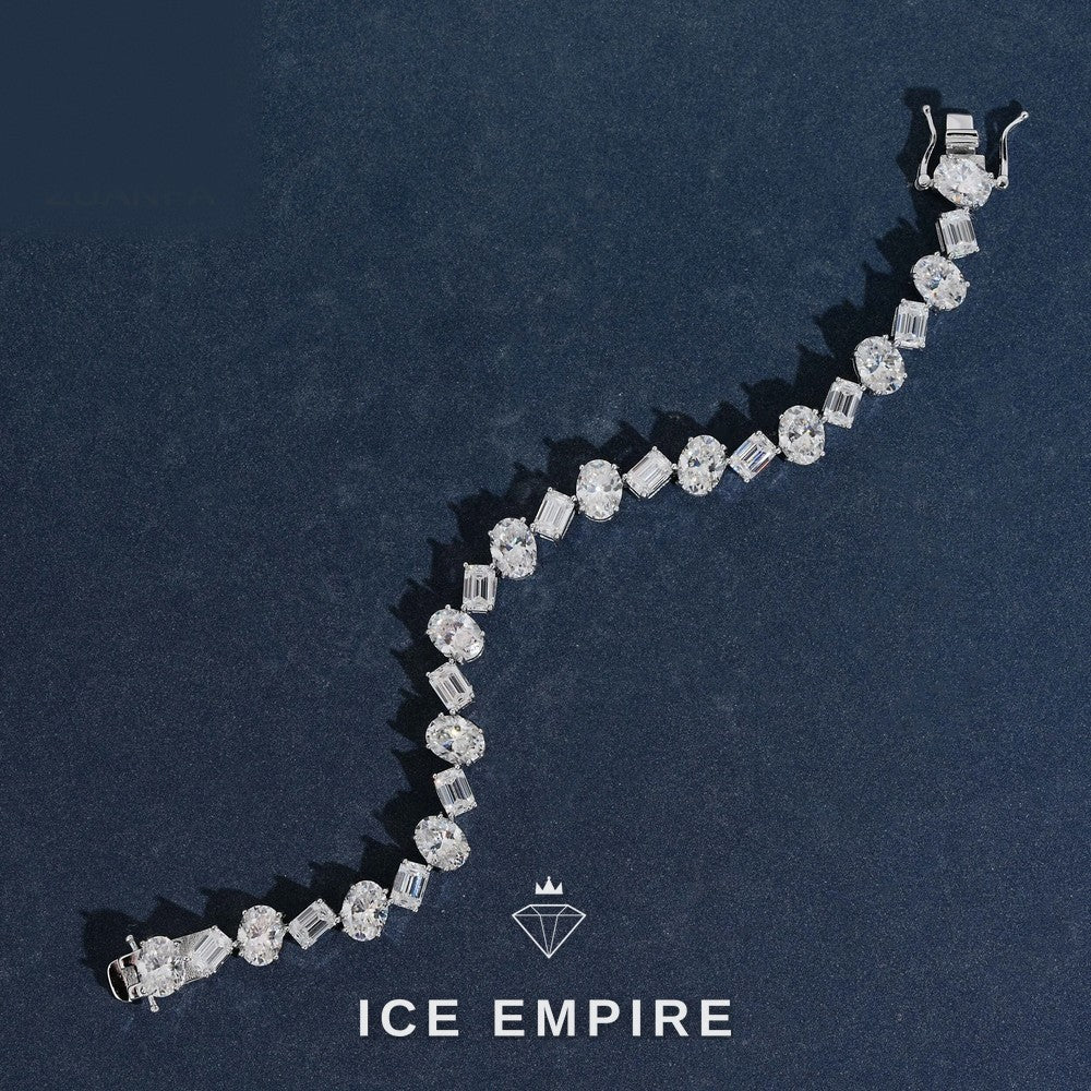 Iced Out Rose Gold Plated Moissanite Tennis Bracelet