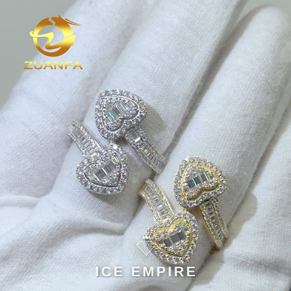 Iced Out Baguette 925 Silver Moissanite Ring