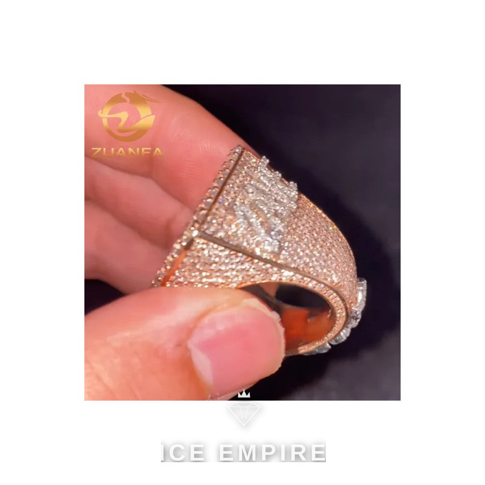 Iced Out 925 Silver Moissanite Ring