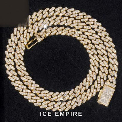 Iced Out Gold Plated Moissanite Cuban Chain