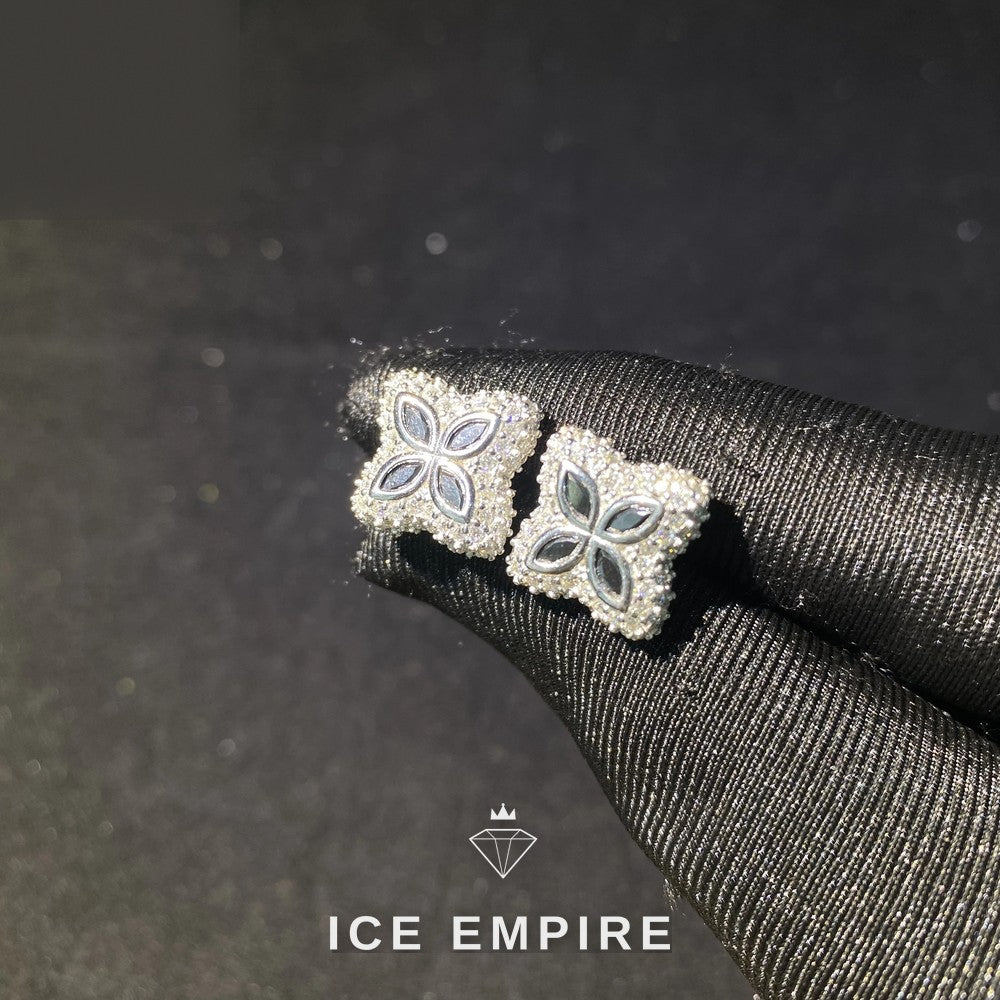 Iced Out 925 Silver Moissanite Earrings