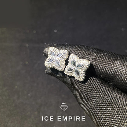 Iced Out 925 Silver Moissanite Earrings