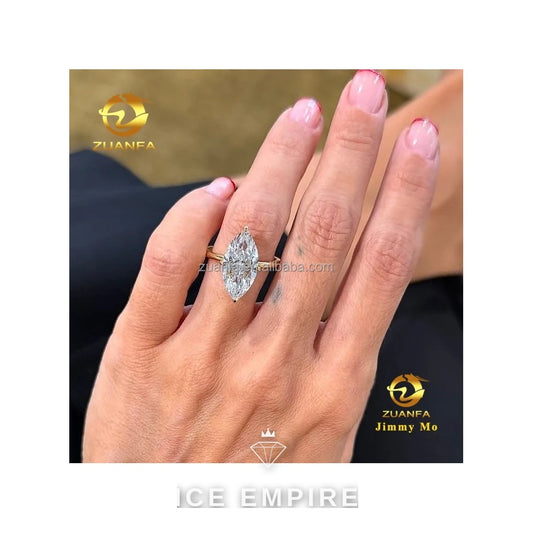 Iced Out 14K Gold Lab Grown Diamond Engagement Ring