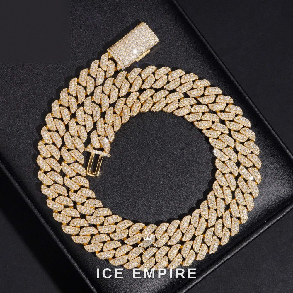 Iced Out Rose Gold Plated Moissanite Cuban Chain