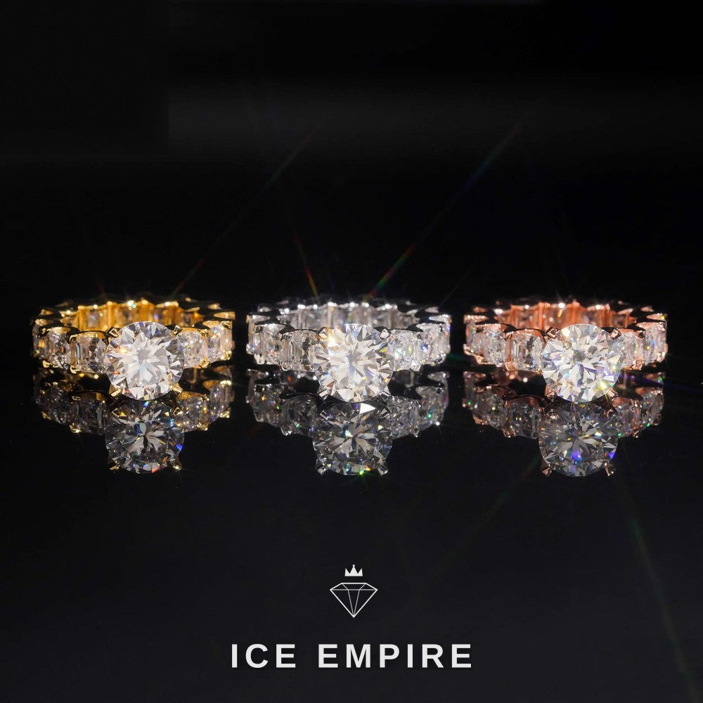 Iced Out 925 Silver Moissanite Ring