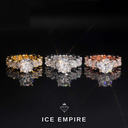 Iced Out 925 Silver Moissanite Ring