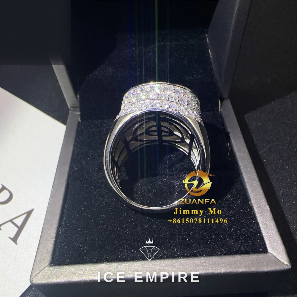 Iced Out Rose Gold Plated Moissanite Ring