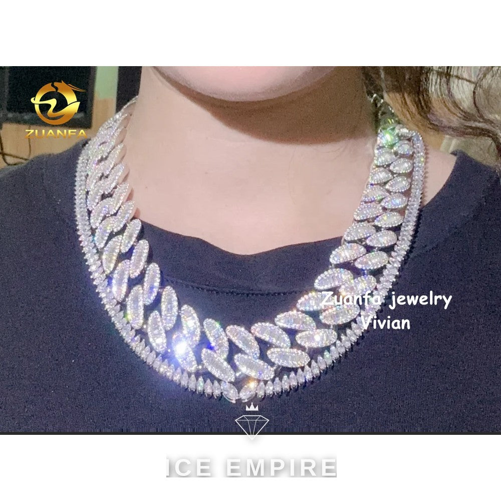 Iced Out Rose Gold Plated Moissanite Cuban Chain
