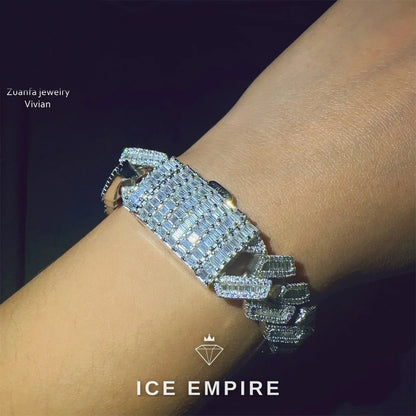 Iced Out Rose Gold Plated Moissanite Cuban Chain