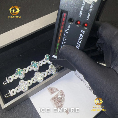 Iced Out 925 Silver Moissanite Cuban Chain