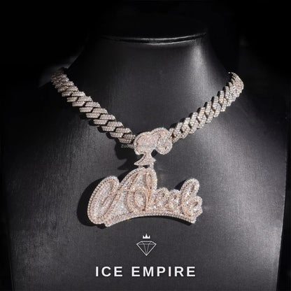Iced Out Baguette 925 Silver Moissanite Pendant