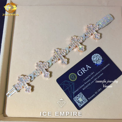 Iced Out Rose Gold Plated Moissanite Cuban Chain