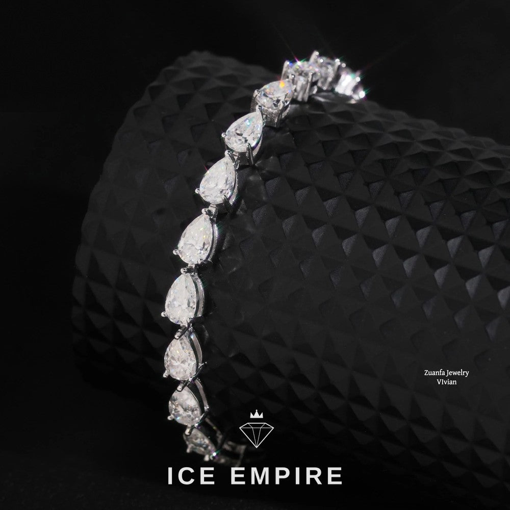 Iced Out 925 Silver Moissanite Tennis Bracelet
