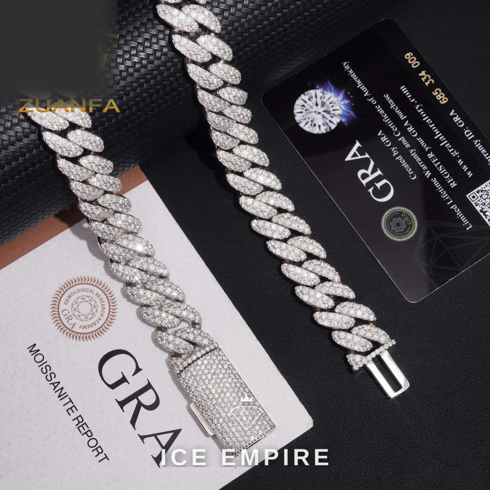 Iced Out Rose Gold Plated Moissanite Cuban Chain