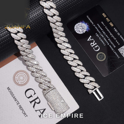 Iced Out Rose Gold Plated Moissanite Cuban Chain