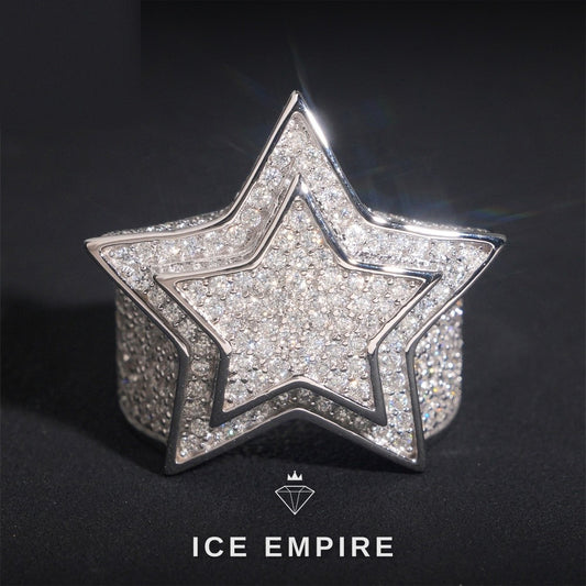 Iced Out 925 Silver Moissanite Ring