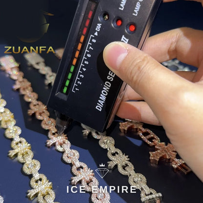 Iced Out Rose Gold Plated Moissanite Cuban Chain