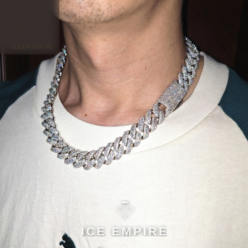 Iced Out Rose Gold Plated Moissanite Cuban Chain