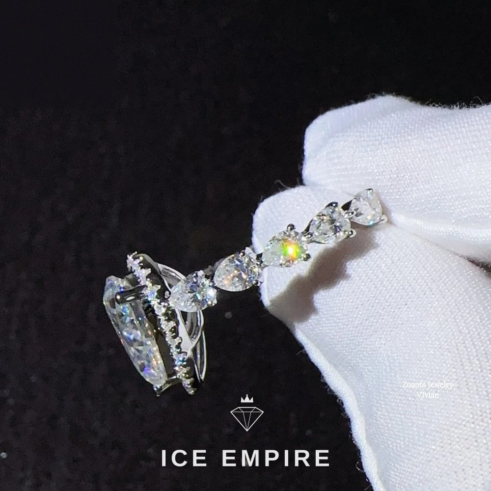 Iced Out 10K Gold Moissanite Ring