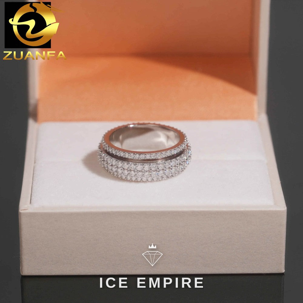 Iced Out 925 Silver Moissanite Ring