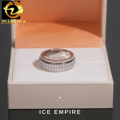 Iced Out 925 Silver Moissanite Ring