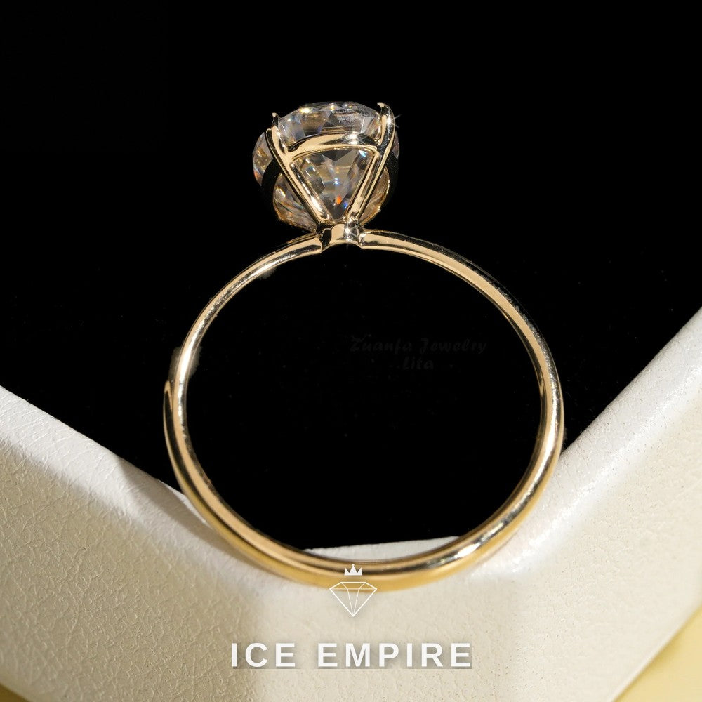 Iced Out Rose Gold Plated Moissanite Engagement Ring