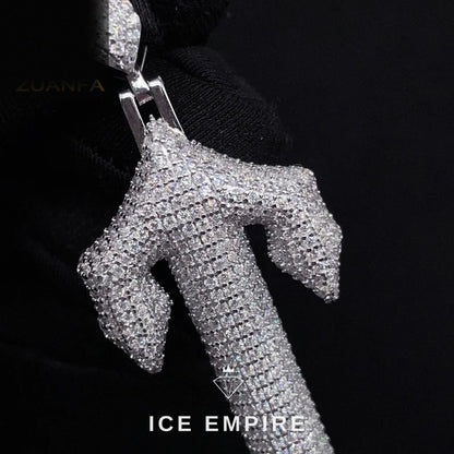 Iced Out Cross 925 Silver Moissanite Pendant
