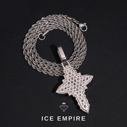 Iced Out Cross Gold Plated Moissanite Pendant