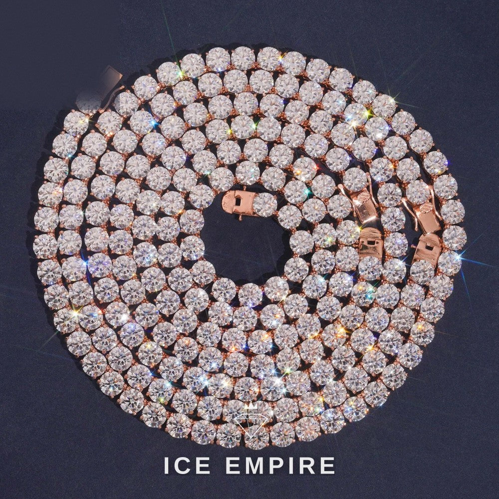 Iced Out Rose Gold Plated Moissanite Cuban Chain