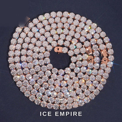 Iced Out Rose Gold Plated Moissanite Cuban Chain