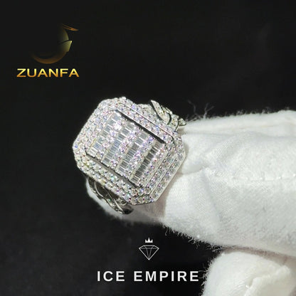 Iced Out 925 Silver Moissanite Cuban Chain