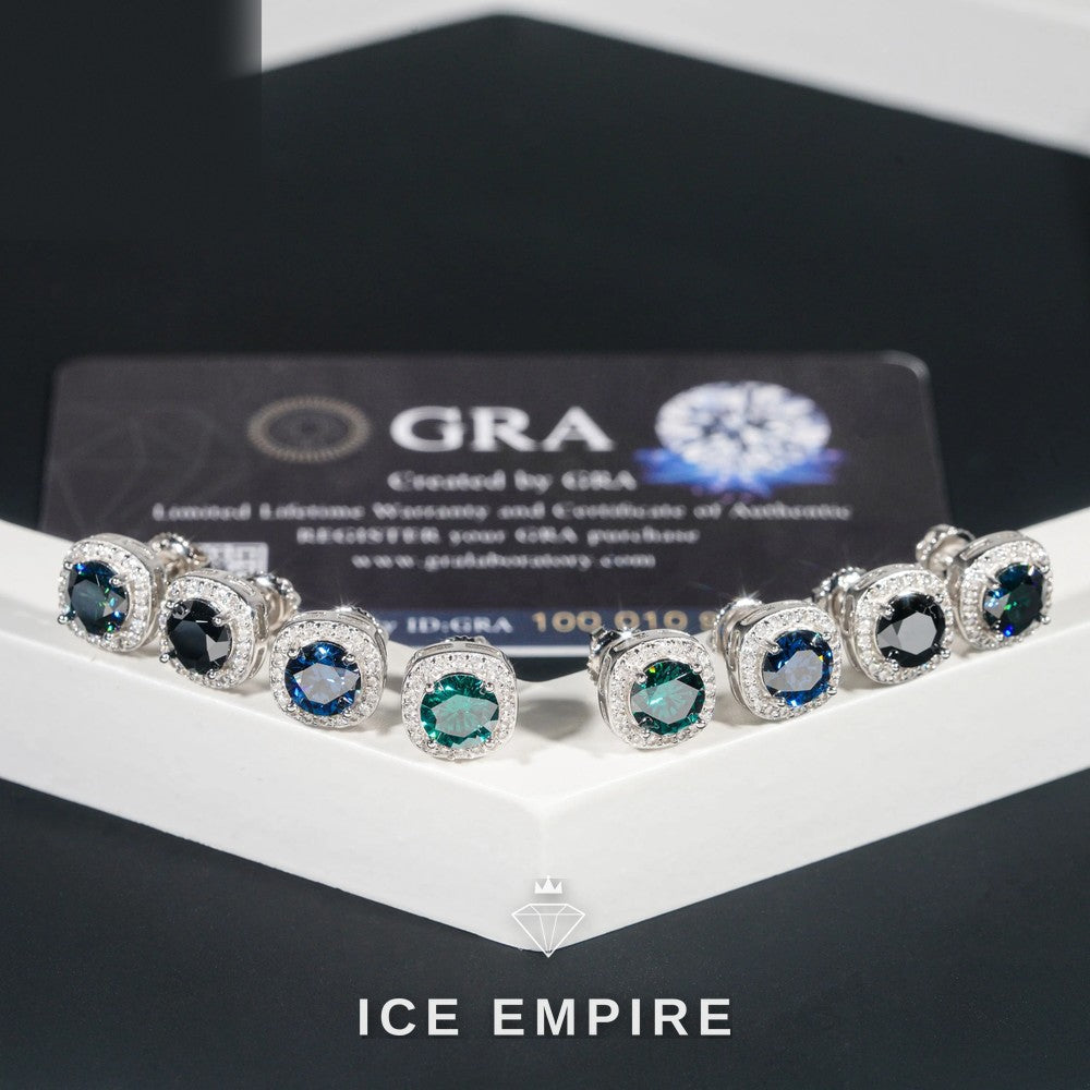 Iced Out 925 Silver Moissanite Earrings