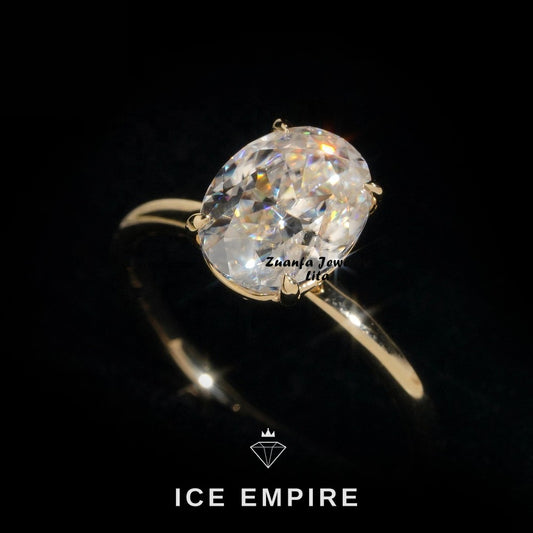 Iced Out Rose Gold Plated Moissanite Engagement Ring