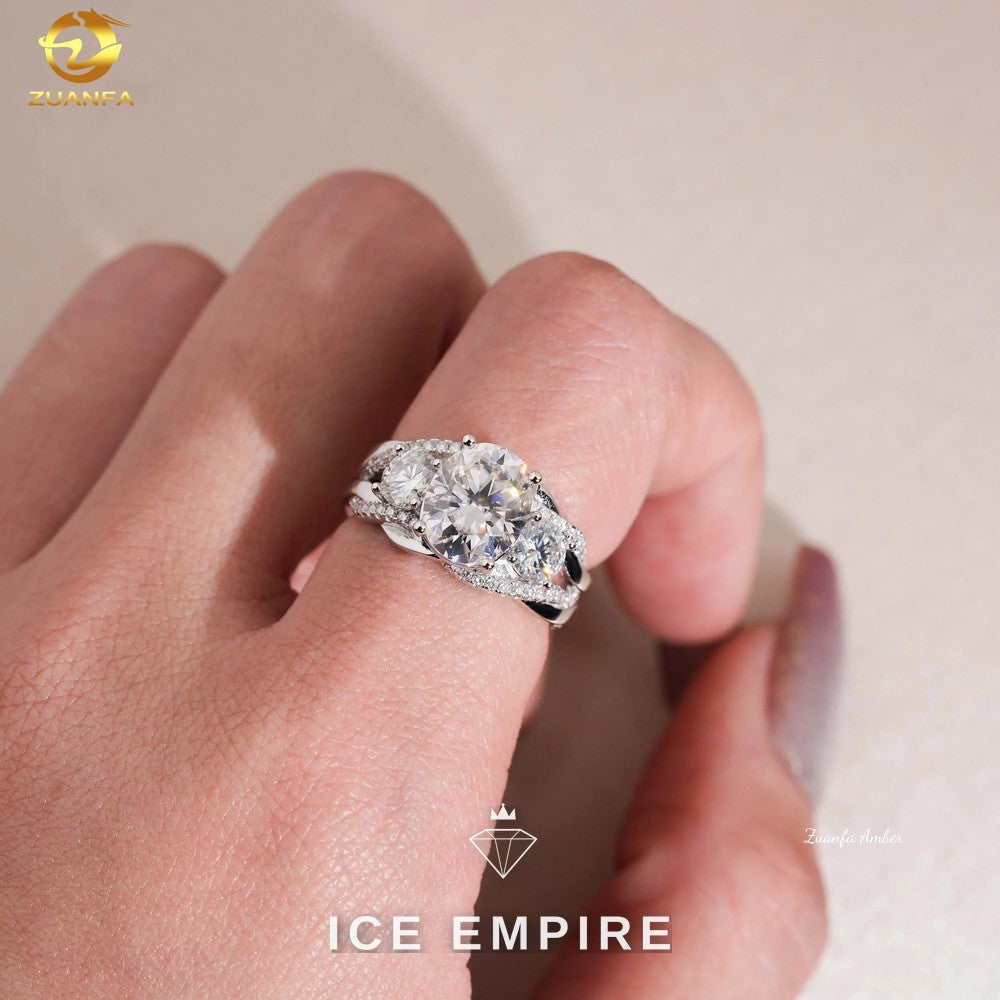 Iced Out Gold Plated Moissanite Wedding Band