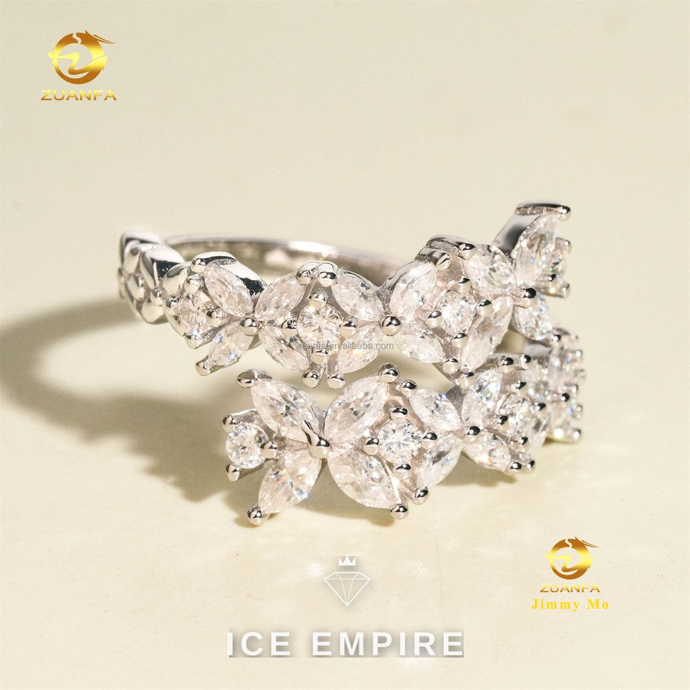 Iced Out 925 Silver Moissanite Ring