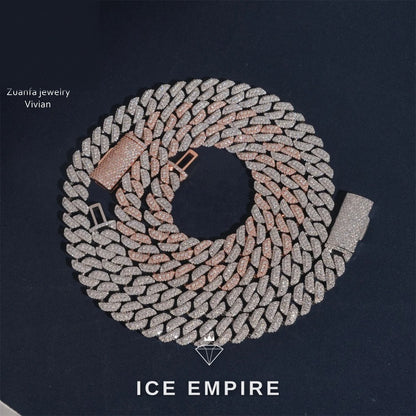 Iced Out Rose Gold Plated Moissanite Cuban Chain