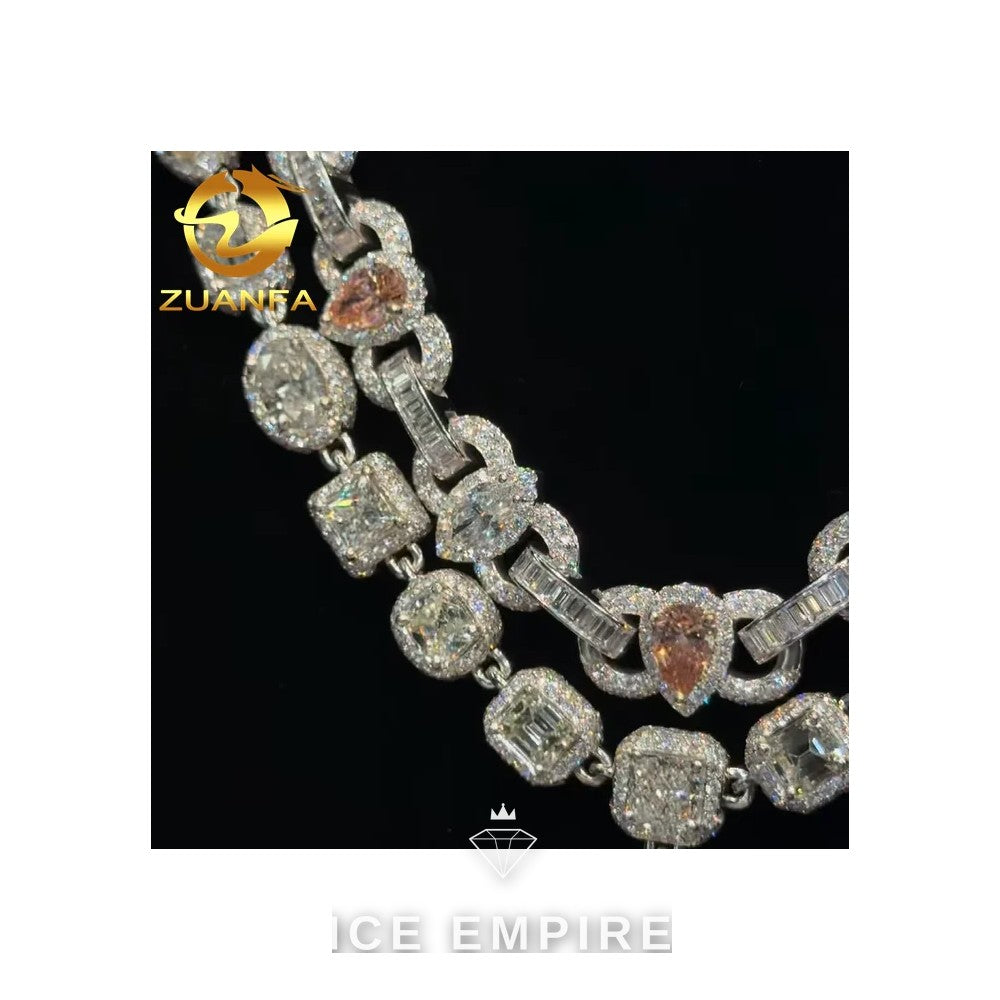Iced Out Rose Gold Plated Moissanite Cuban Chain