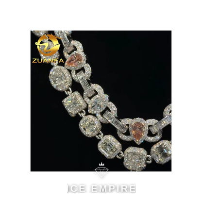 Iced Out Rose Gold Plated Moissanite Cuban Chain
