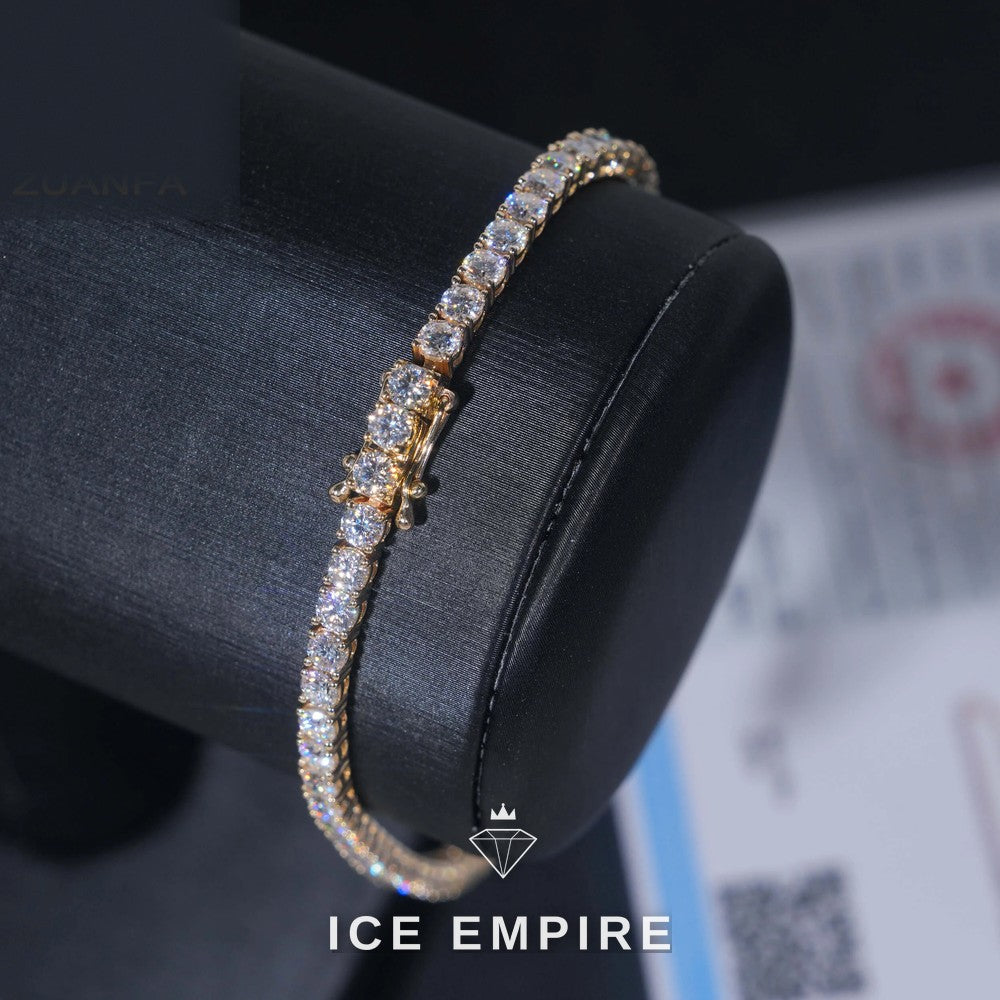 Iced Out 9K Gold Lab Grown Diamond Tennis Chain