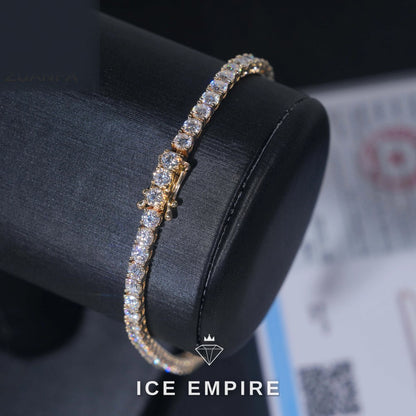 Iced Out 9K Gold Lab Grown Diamond Tennis Chain