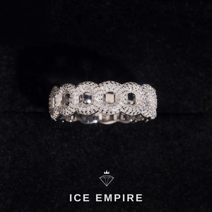Iced Out 925 Silver Moissanite Ring