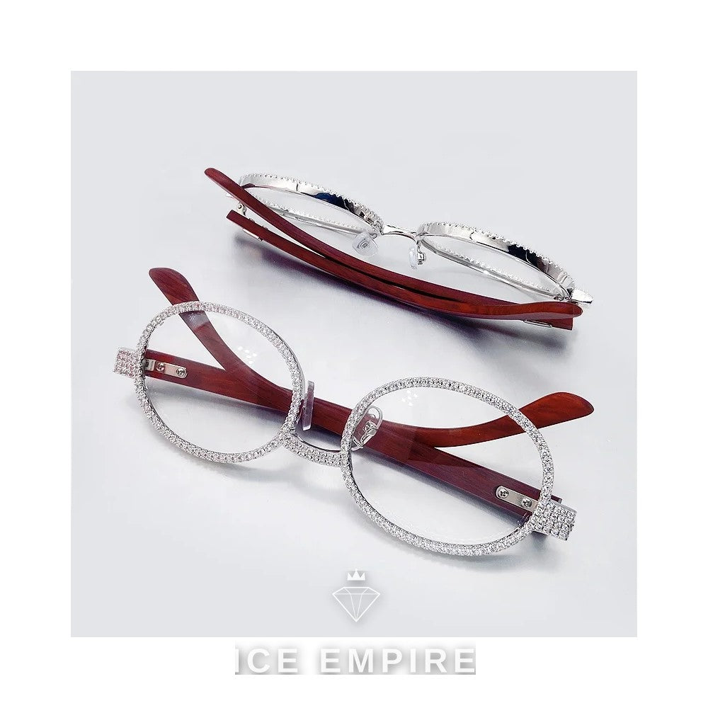 Iced Out 925 Silver Moissanite Glasses