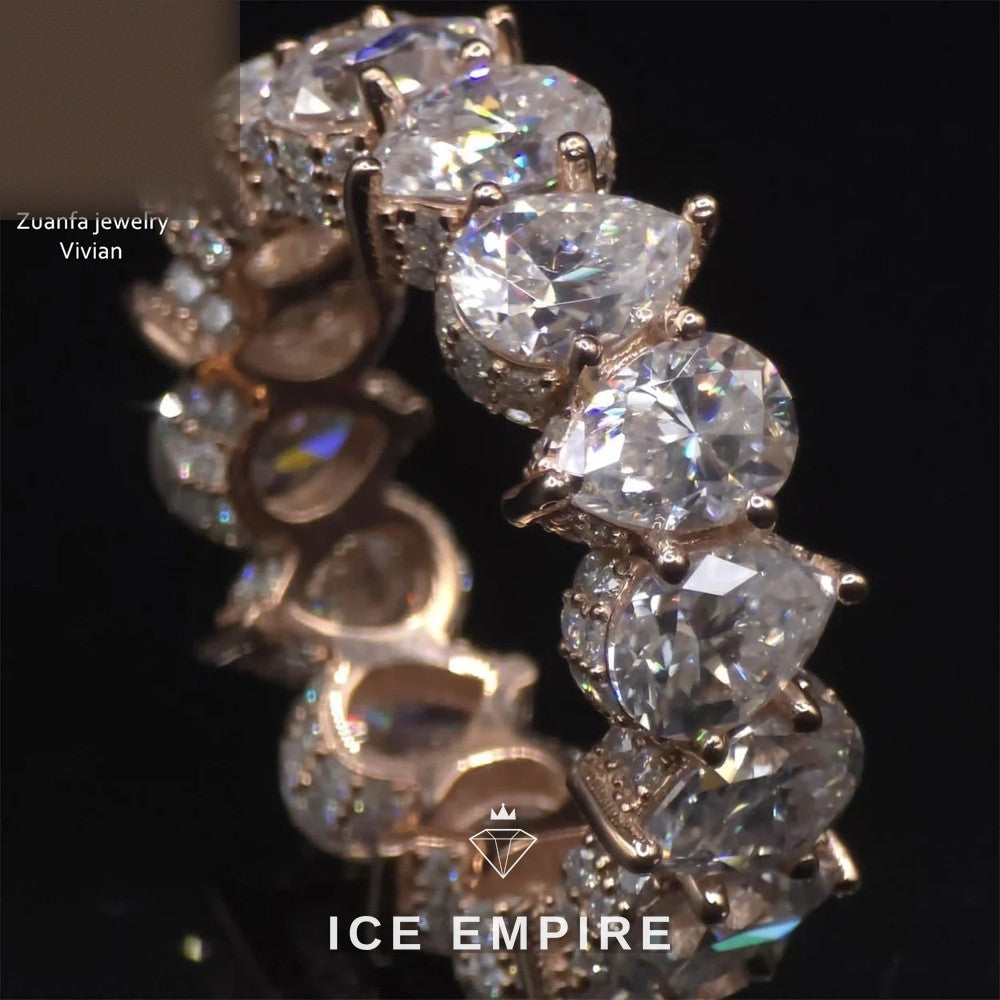 Iced Out 925 Silver Moissanite Ring