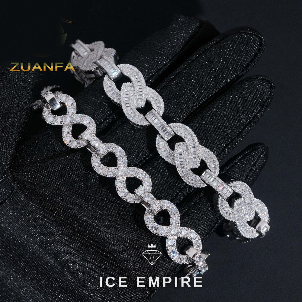 Iced Out 925 Silver Moissanite Cuban Chain